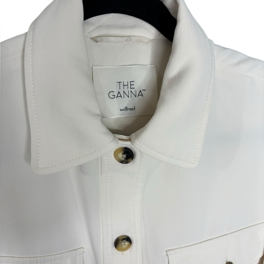 Aritizia Wilfred Oversized The Ganna Button Front Shirt Jacket Cream Color XS - Picture 3 of 13